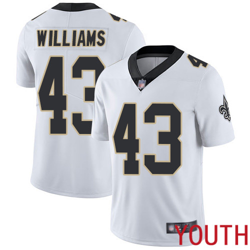 New Orleans Saints Limited White Youth Marcus Williams Road Jersey NFL Football #43 Vapor Untouchable Jersey